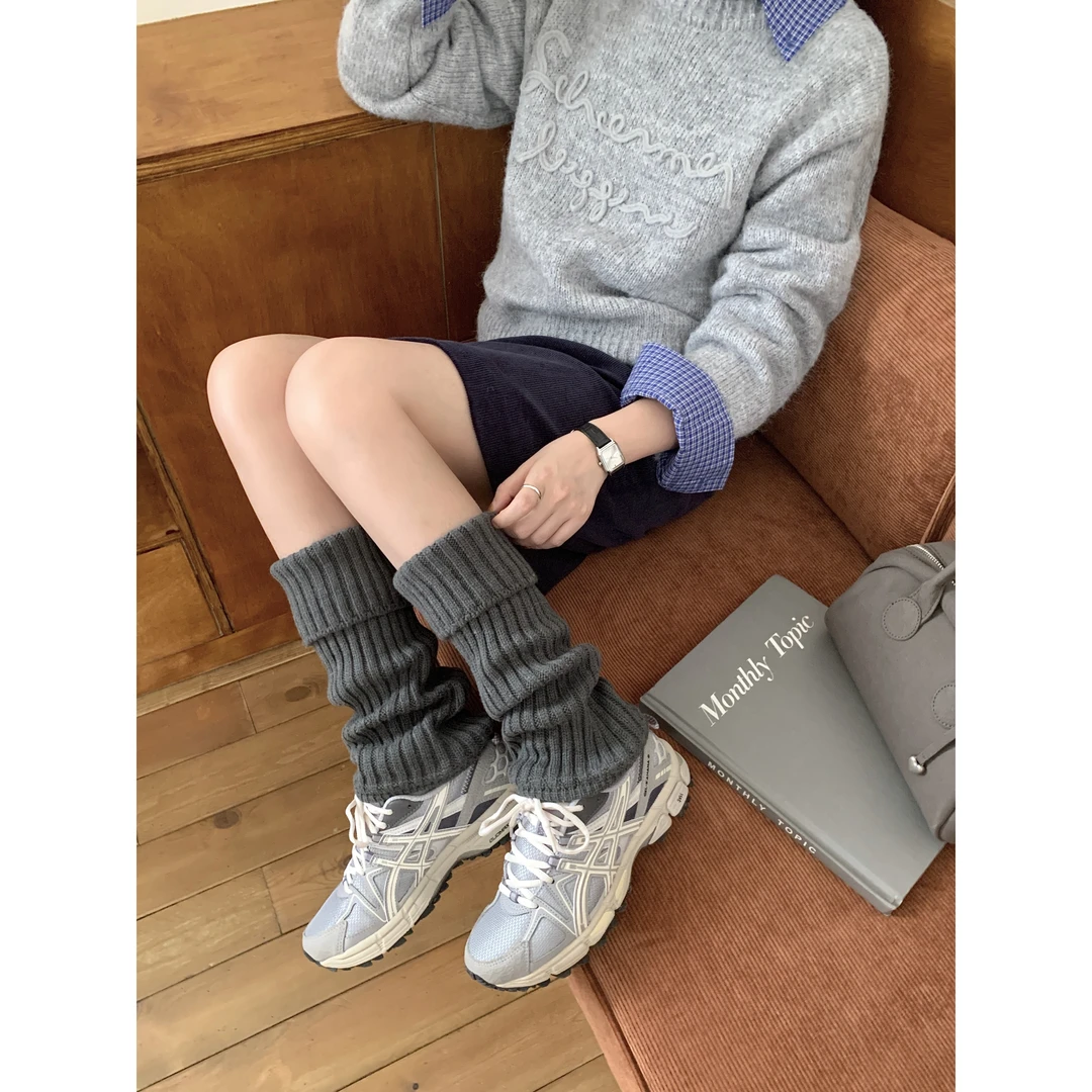 羊毛堆堆袜套秋冬保暖显瘦y2k小腿袜子女春秋款防滑护膝中筒腿套