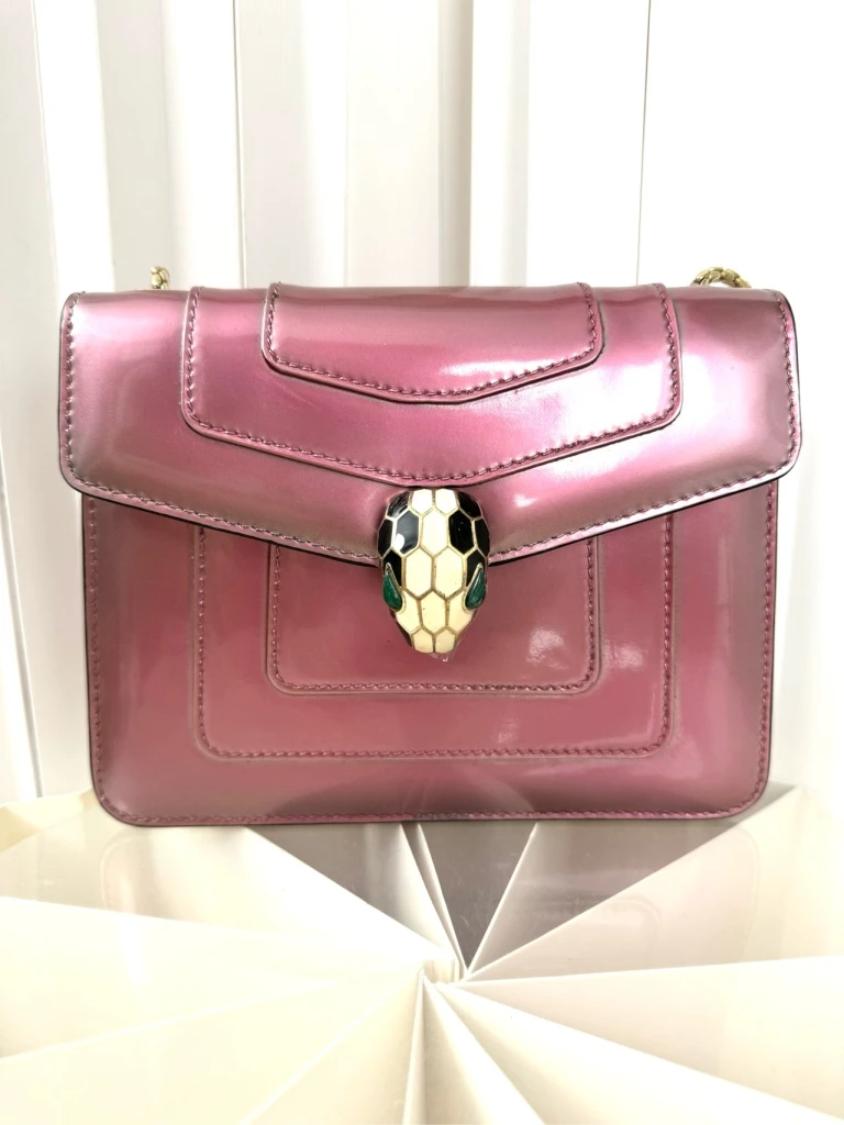 95新 BVLGARI/宝格丽 安洁利严选 宝格丽蛇头风琴包 WHZ13833H