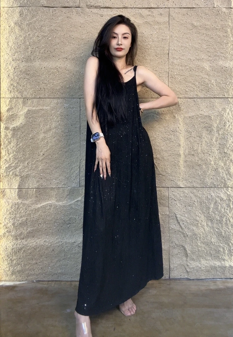 闪亮家（01-100）新款夏季时尚百搭显瘦大码女装连衣裙吊带裙