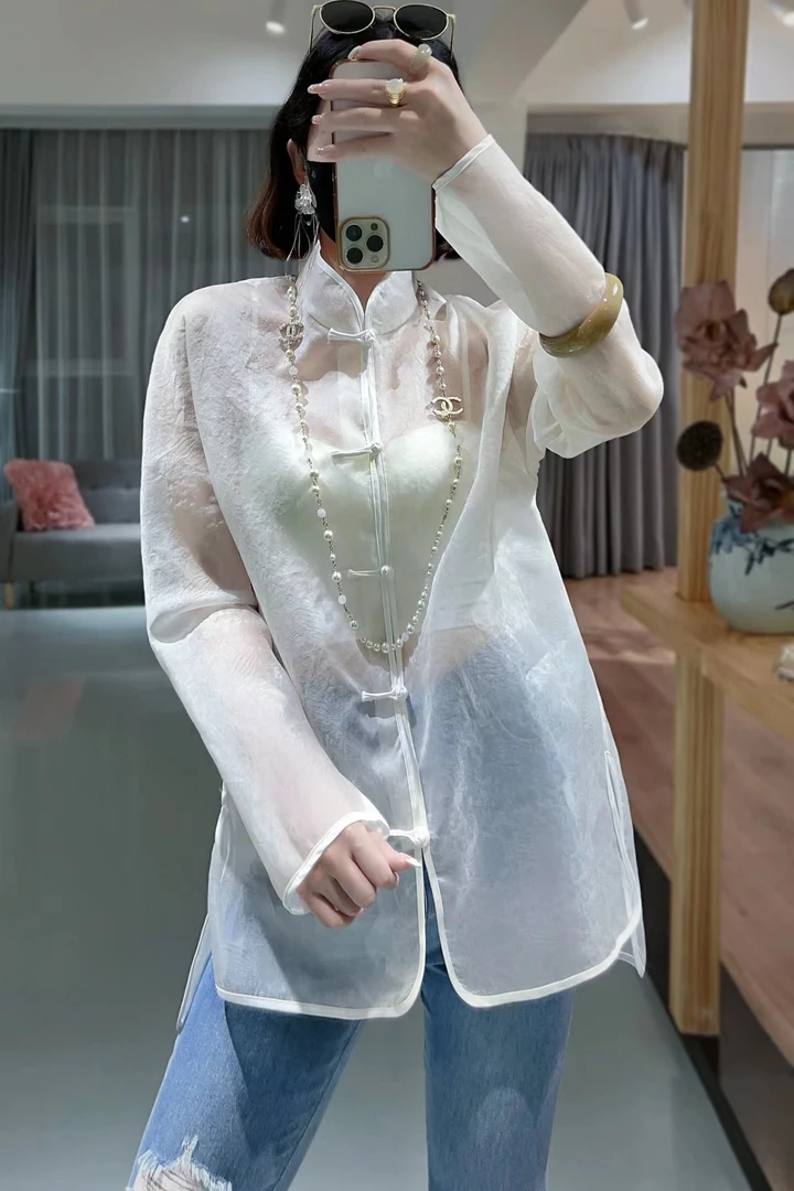 玛薇丝《韶华不负》2023春夏新款 柯根纱衬衫 新中式国潮风女装
