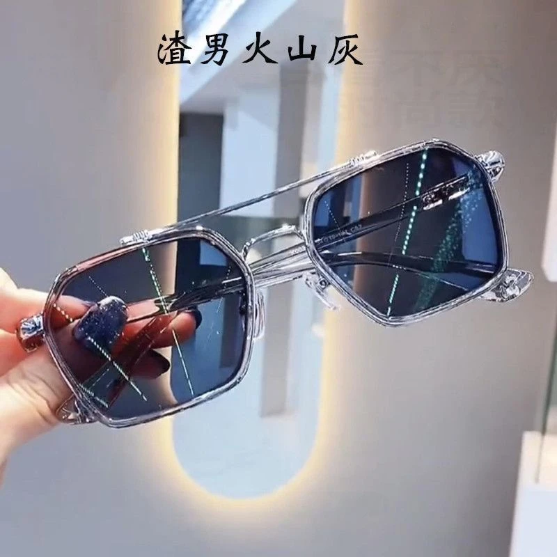 渣男灰变色近视眼镜男款防紫外线抗蓝光自动变色陈伟霆同款眼镜框