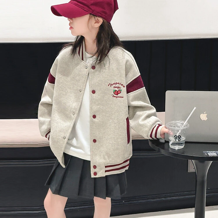 女童秋装外套2024新款洋气大童女孩早秋棒球服春秋季儿童夹克上衣