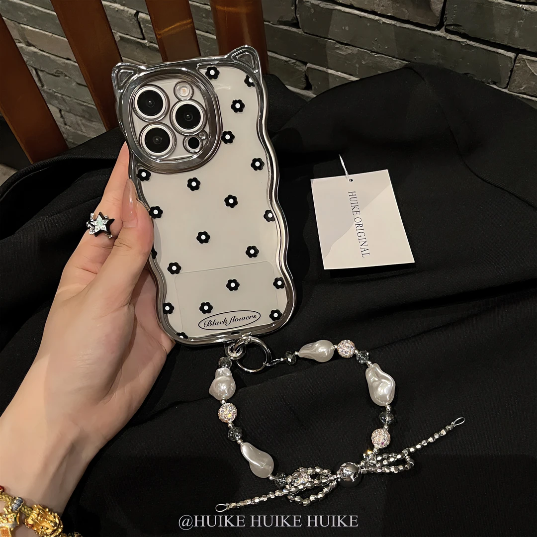 适用华为苹果15手机壳猫耳朵透明iPhone14/13/12promax60pro创意