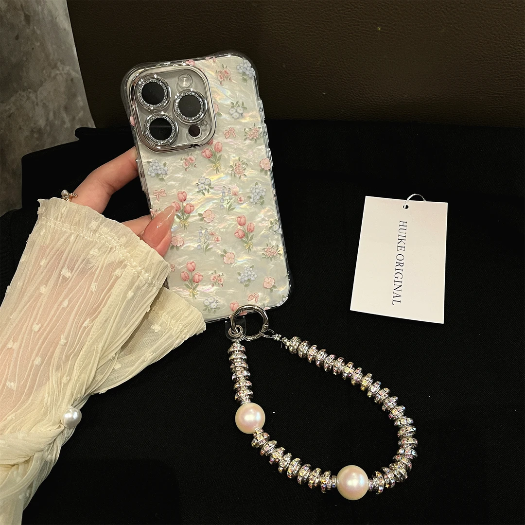 贝母花朵春夏适用17苹果16手机壳iPhone15/14/13promax女镜头膜潮