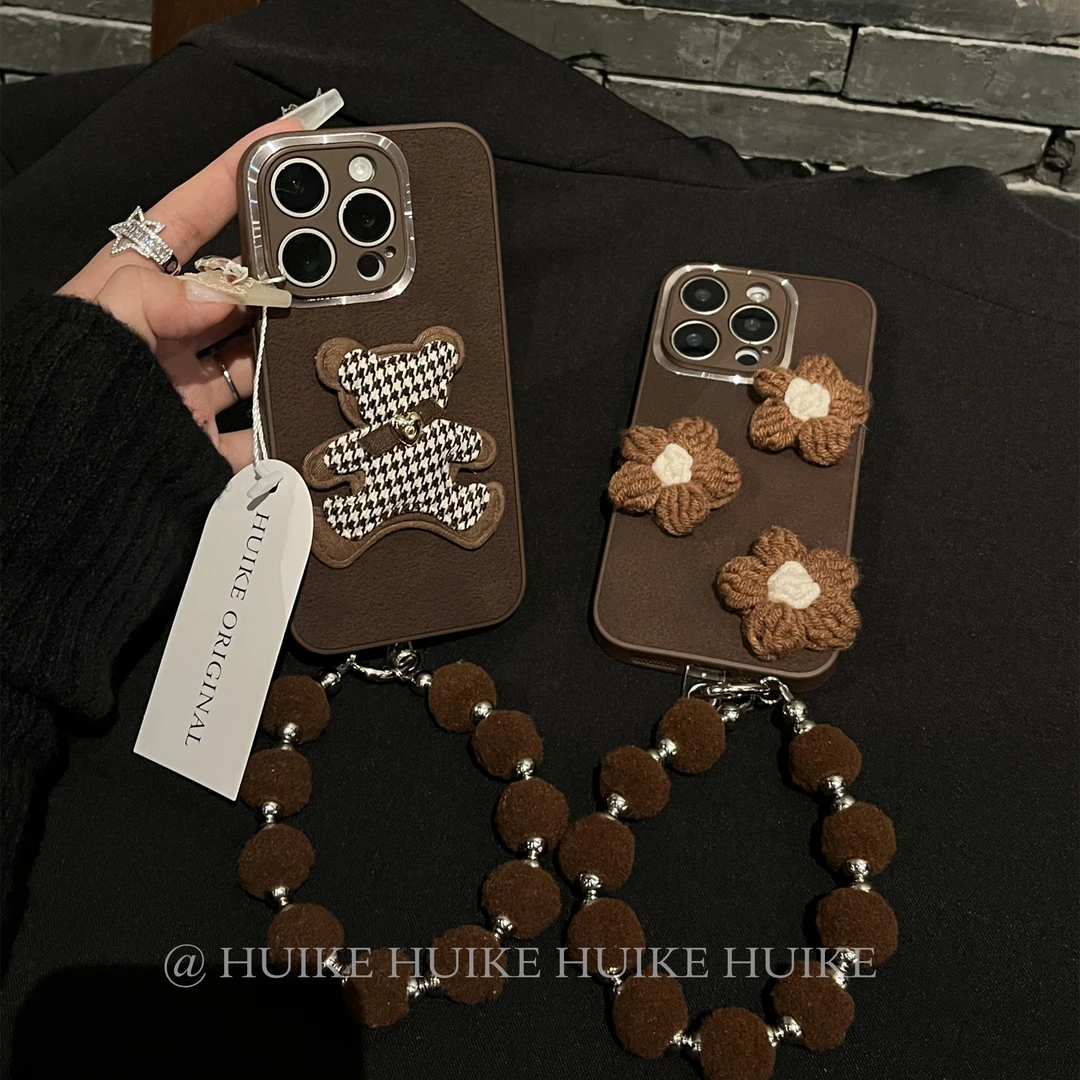 秋冬皮纹复古美拉德适用苹果16手机壳iphone15/14/13promax12全包