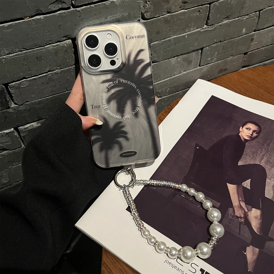 ins夏天椰子树华为苹果15手机壳iPhone14/13/12promax11轻薄m60