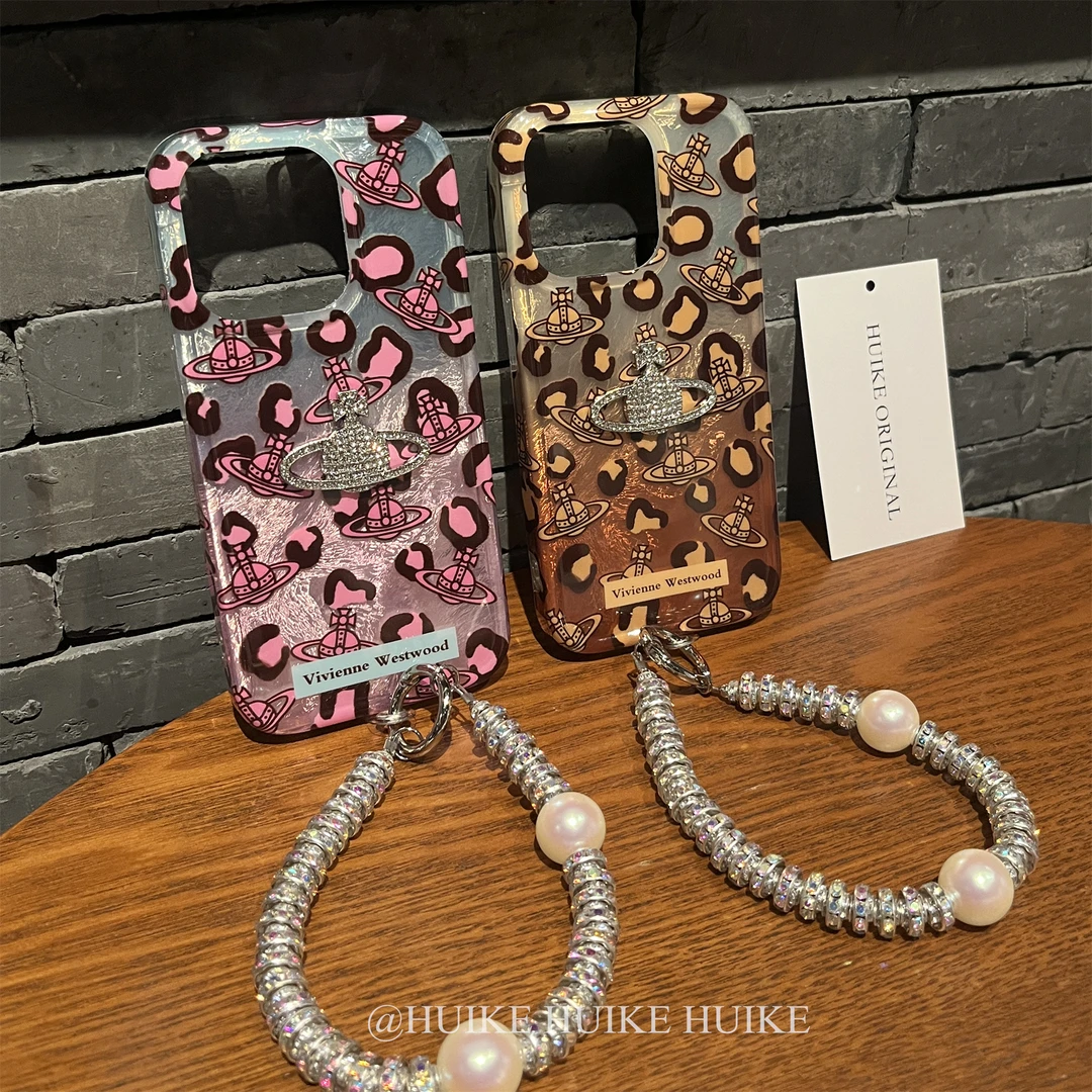 小众高级西太后豹纹适用苹果15手机壳iPhone14/13/12promax11手提