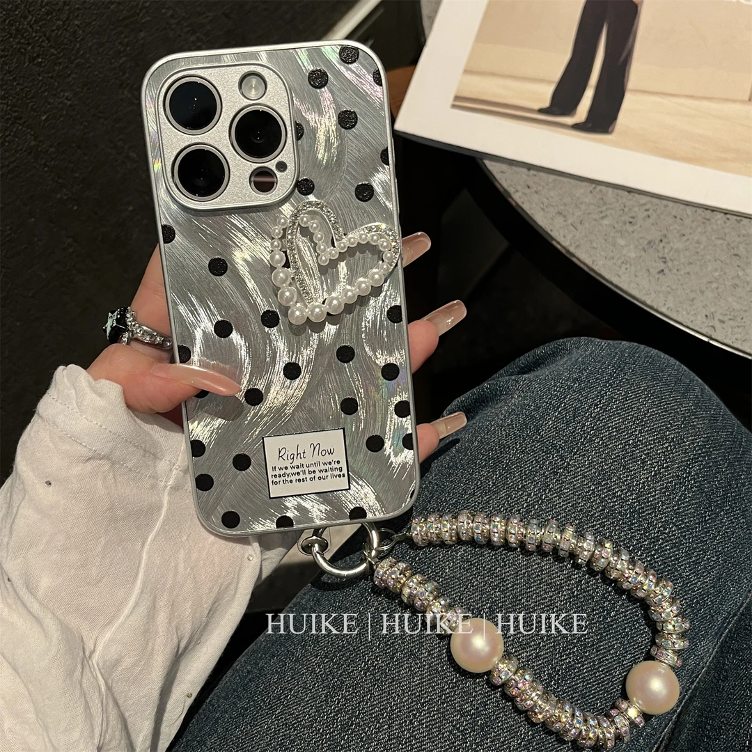 适用华为苹果15手机壳羽纱极光波点气质iPhone14/13/12promax11女
