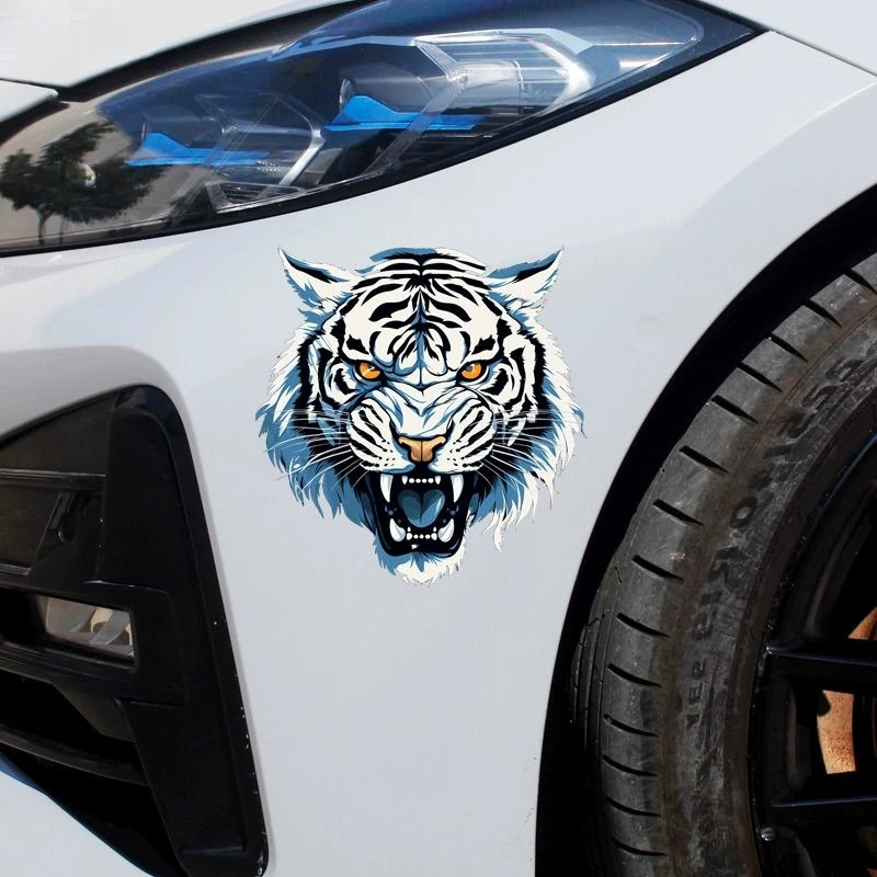 虎头图腾车贴汽车划痕遮挡贴纸创意潮流电瓶车电动车摩托车装饰贴