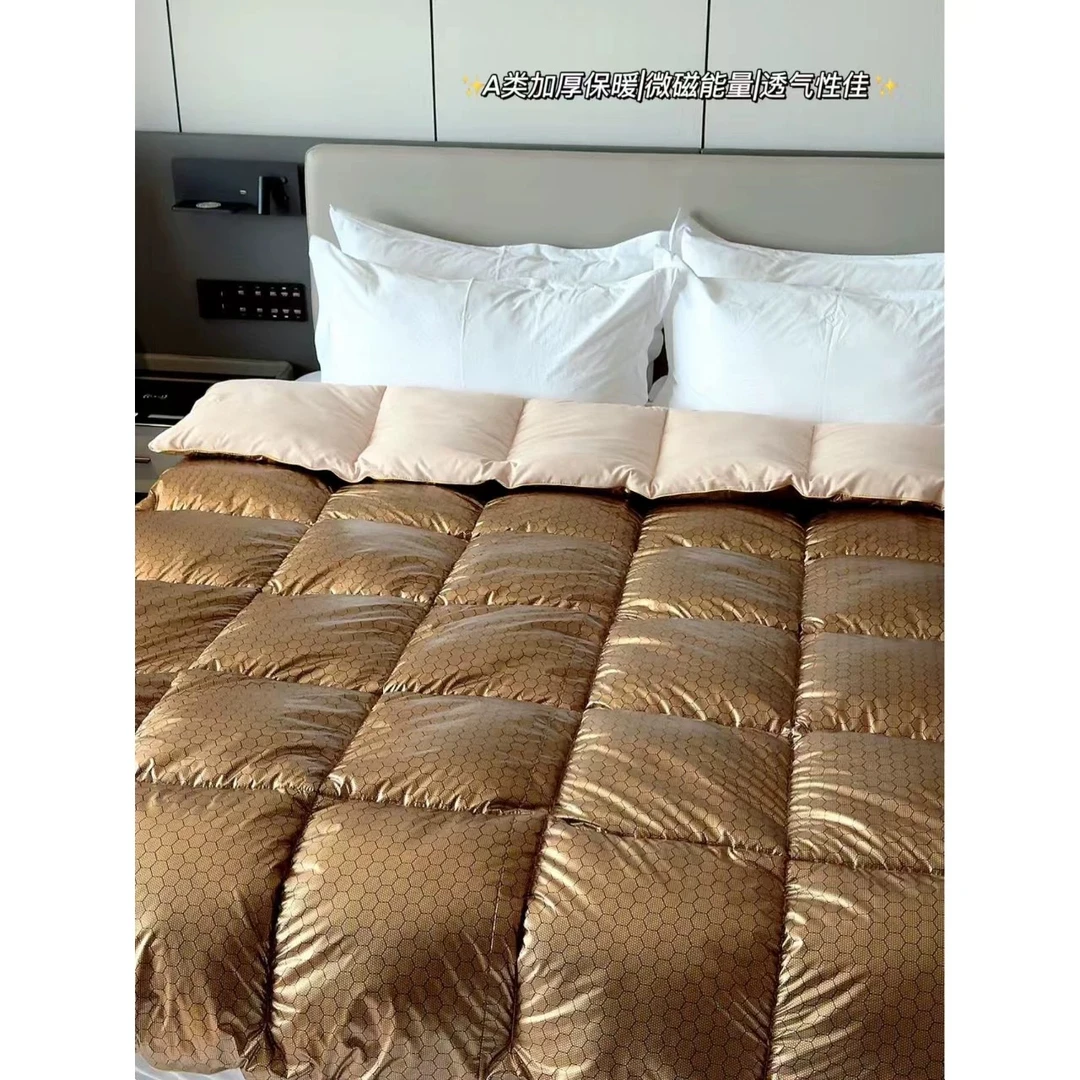 【黑金石墨烯】A面金银丝+B面石墨烯黑金航空蓄热轻盈保暖冬被