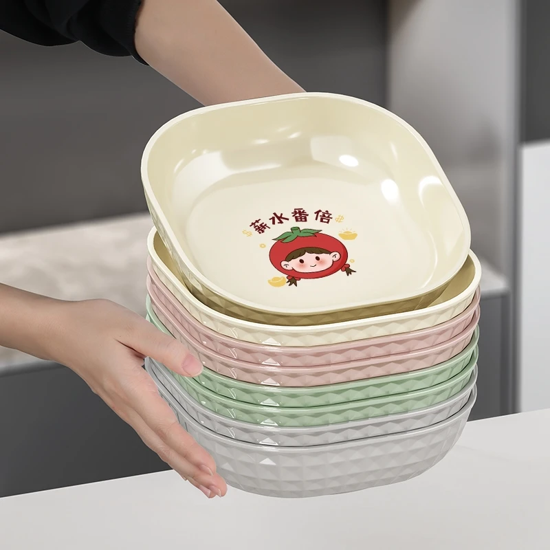 吐骨碟家用餐饭桌面小骨碟子装垃圾渣盘零食水果塑料卡通收纳骨碟