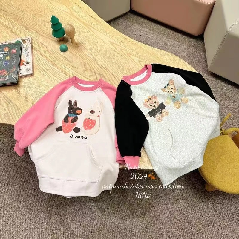 儿童【卡通卫衣裙】2024新款春秋季童装时髦洋气女童女宝连体长袖