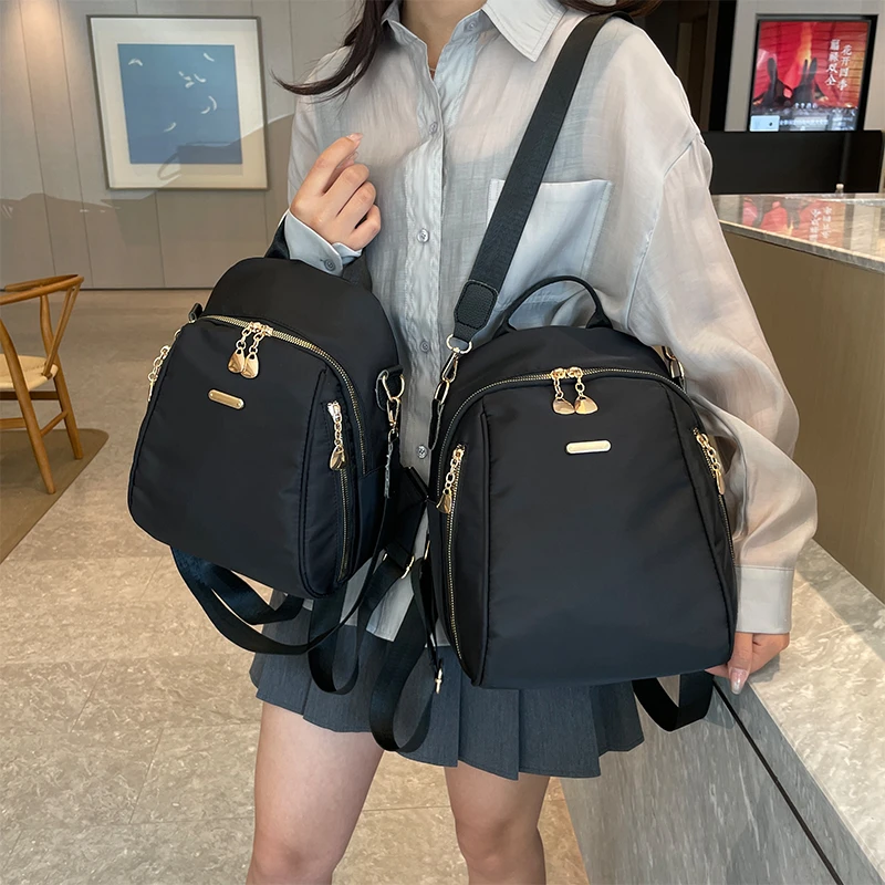 0017双肩包简约休闲学生包包韩版百搭新品实用大容量单肩包女轻便
