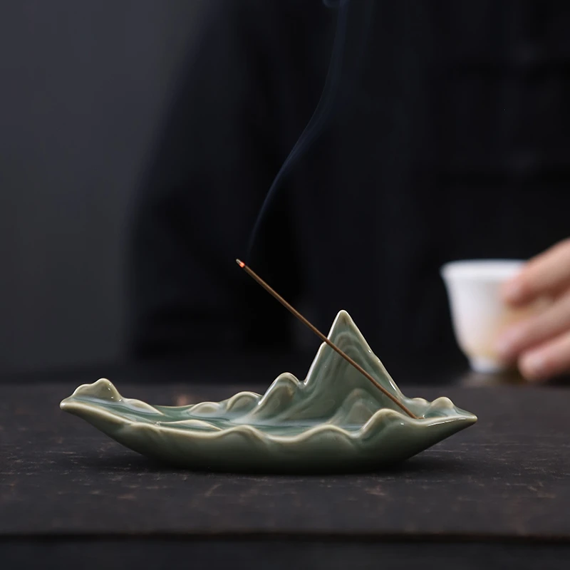 青山陶瓷仿古线香插家用室内香炉香托插香底座茶道焚香熏香点香盒