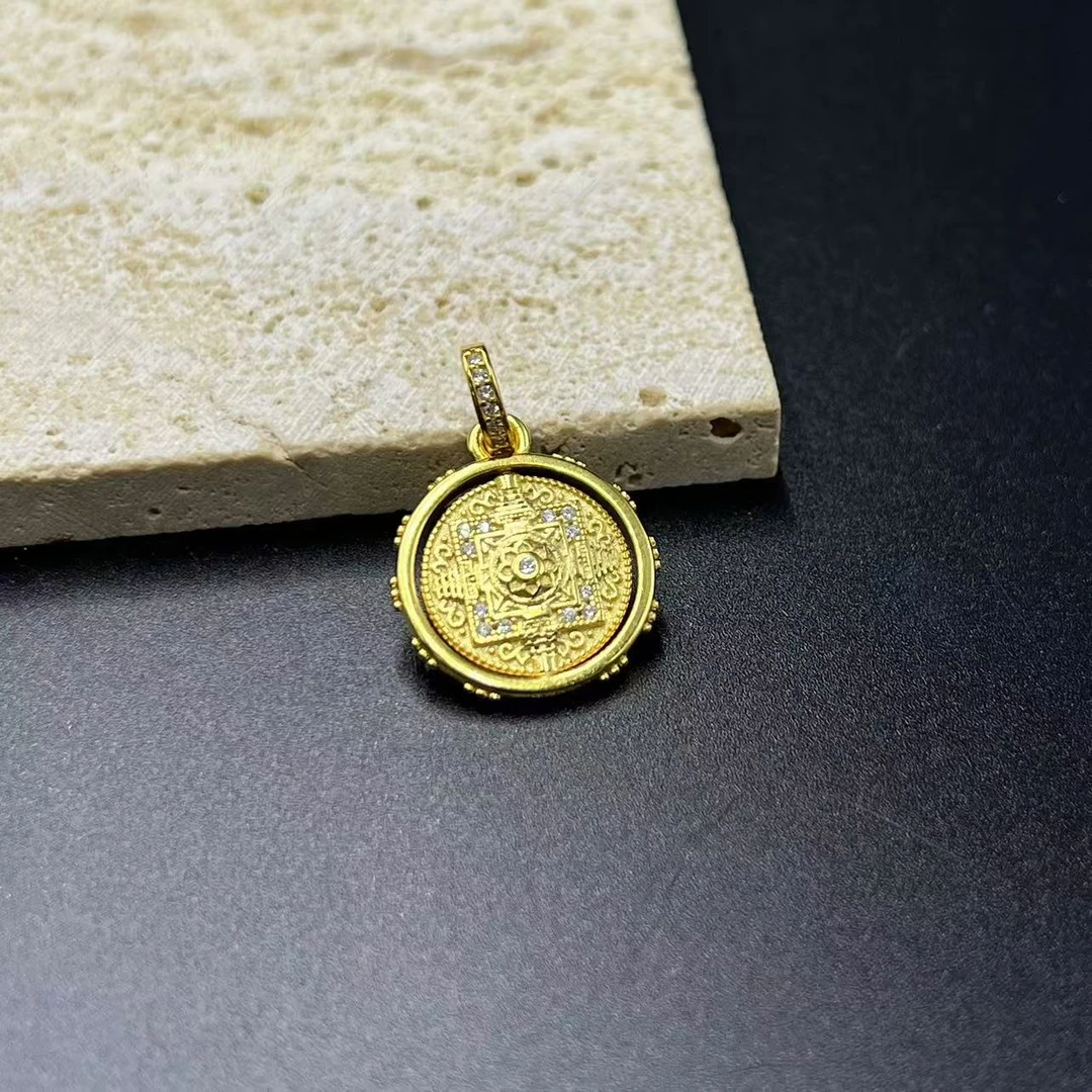 吊坠925银 【北野珠宝】S925银坛城吊坠-B82H-11【17x3mm】