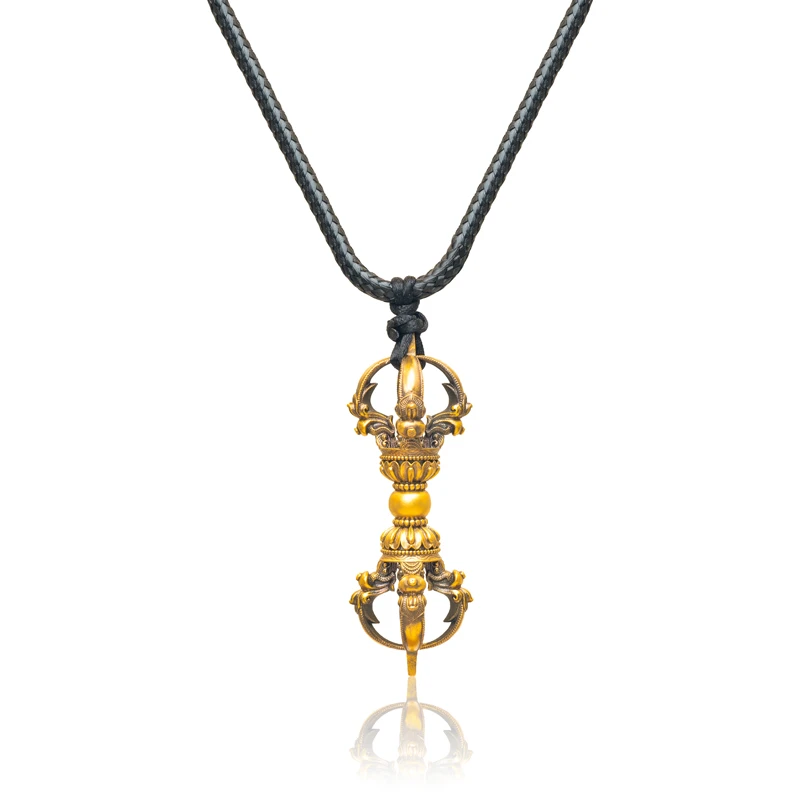 xisanfu/喜三福（尾款）古法工艺降魔莲花杵黄金吊坠（不含链，绳）