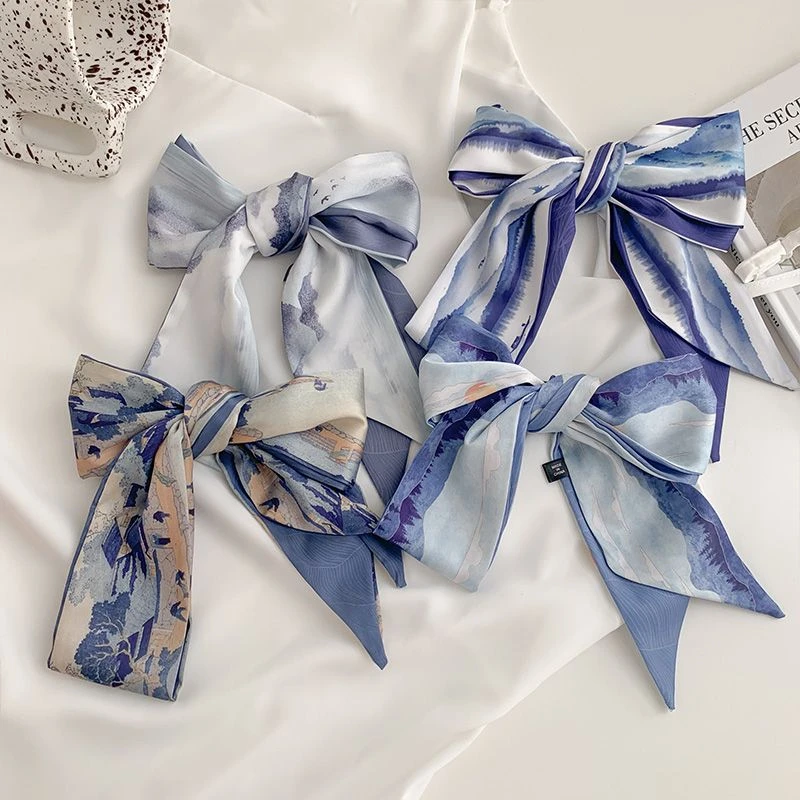 最迟22号发货创意复古敦煌艺术感长条优雅双面丝巾中国风发带绑发