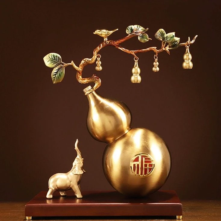 金葫芦摆件客厅新中式招财酒柜装饰创意轻奢高档开业商务礼品