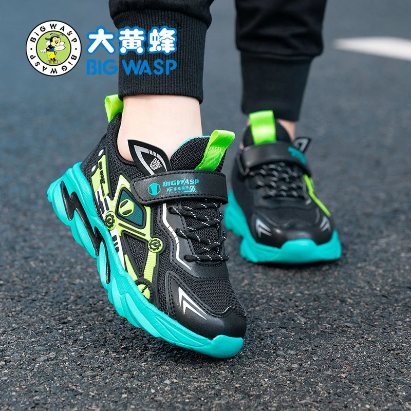 大黄蜂童鞋男童运动鞋春秋中大童男孩跑鞋网面透气青少年儿童鞋子