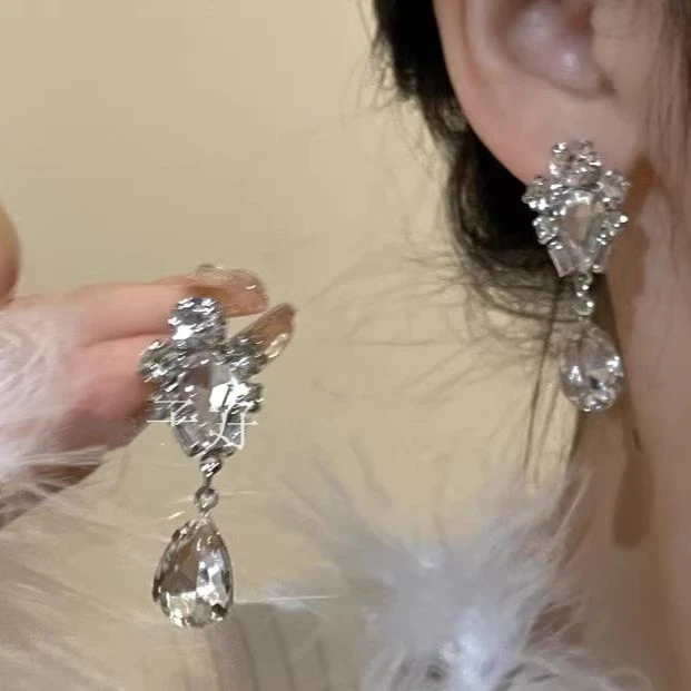 「日落时悸动」轻奢法式复古水滴小众高级气质耳钉耳夹耳饰女