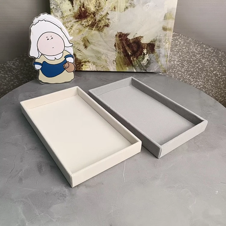 首饰盒/箱 梳妆台抽屉内置绒盒耳环钉项链发饰品绒布首饰手表托盘