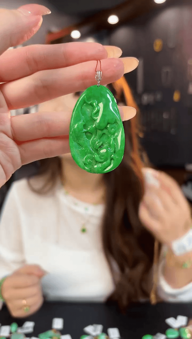 【闪购商品】翡翠颈饰18K金镶嵌缅料A货/支持复检/一件