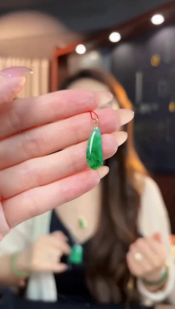 【闪购商品】翡翠颈饰18K金镶嵌缅料A货/支持复检/一件