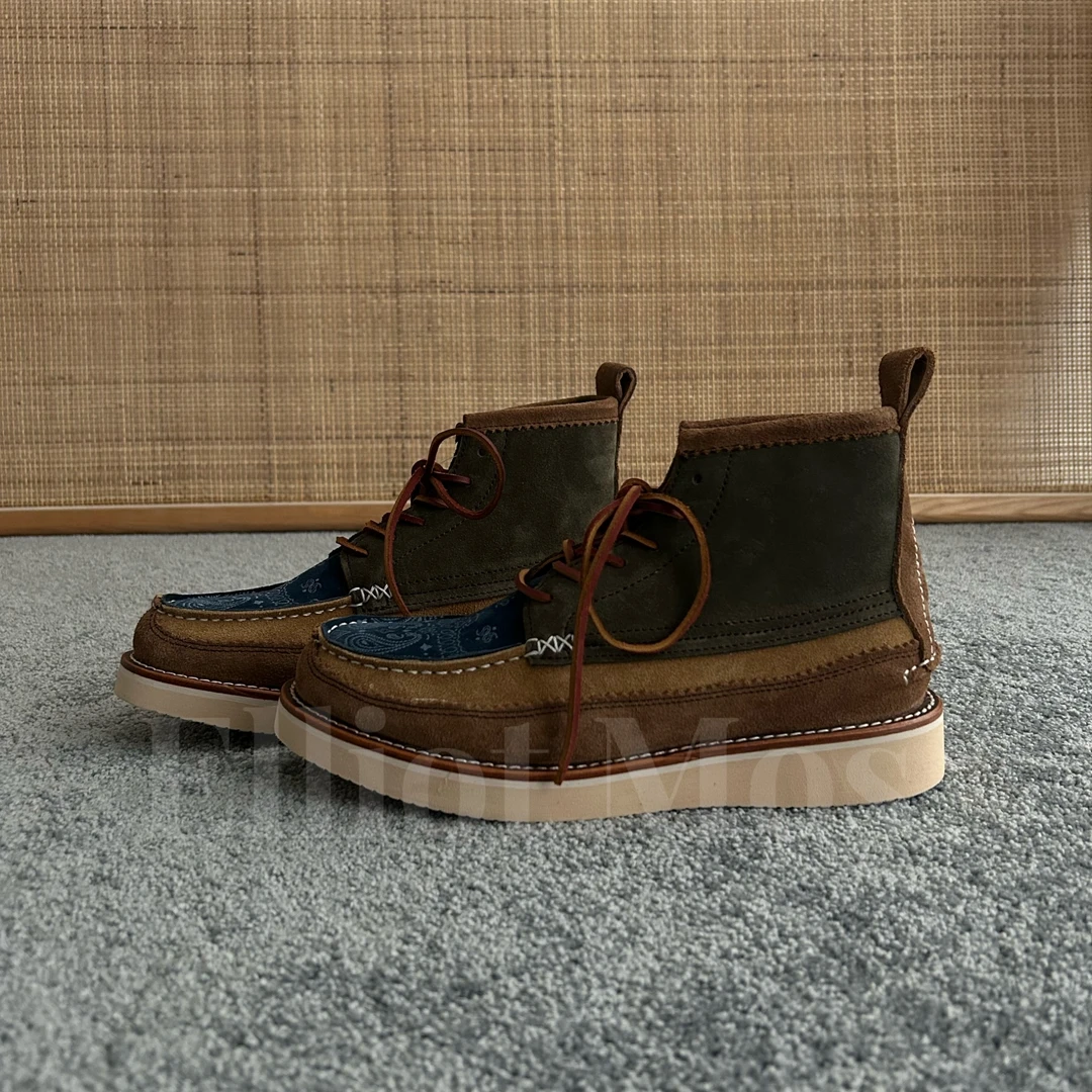 民族图腾花纹设计~Mark Shoes 阿美咔叽牛皮手工高帮马克鞋-F9028