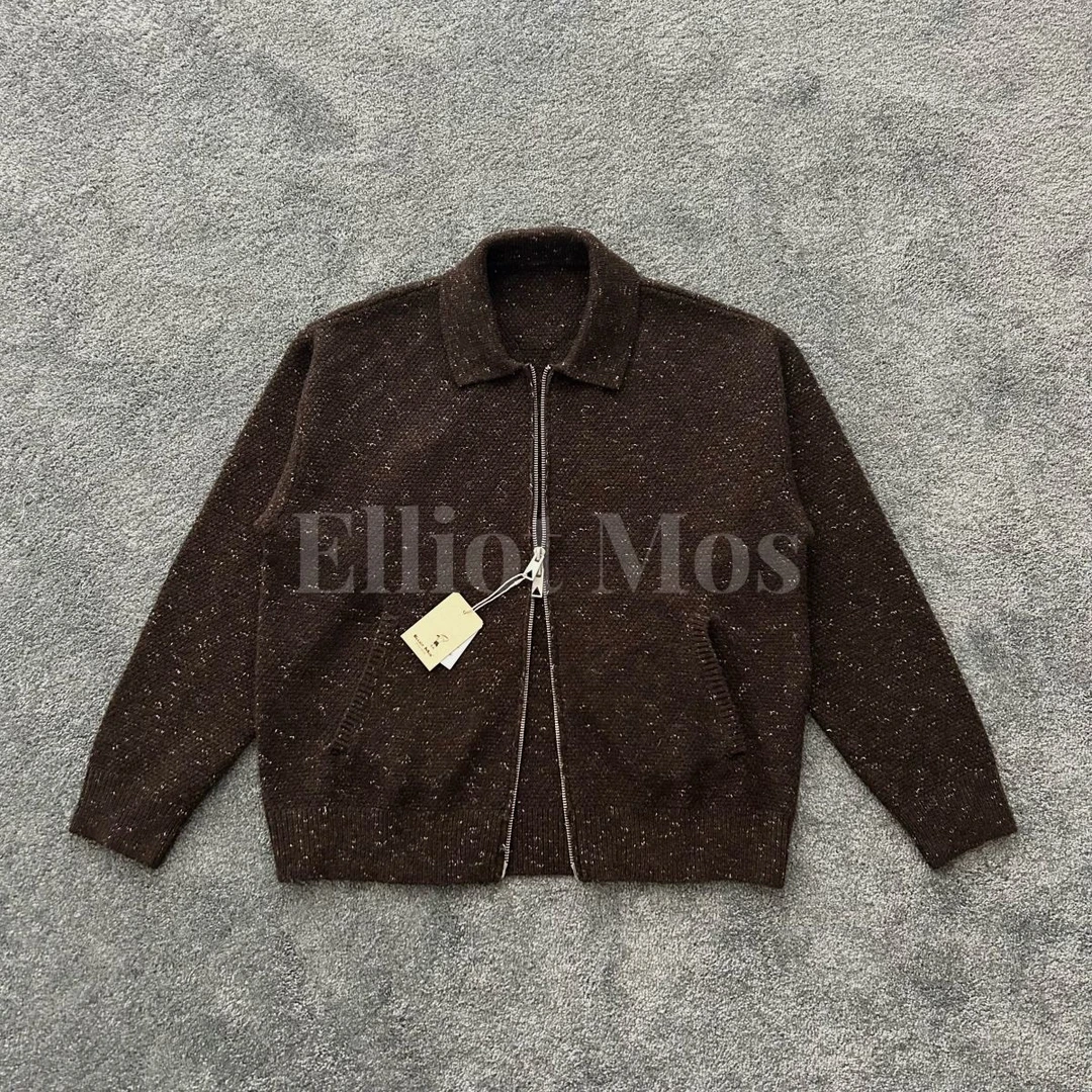 23FW立体剪裁~Wool knitted cardigan羊毛马海毛混纺拉链针织开衫