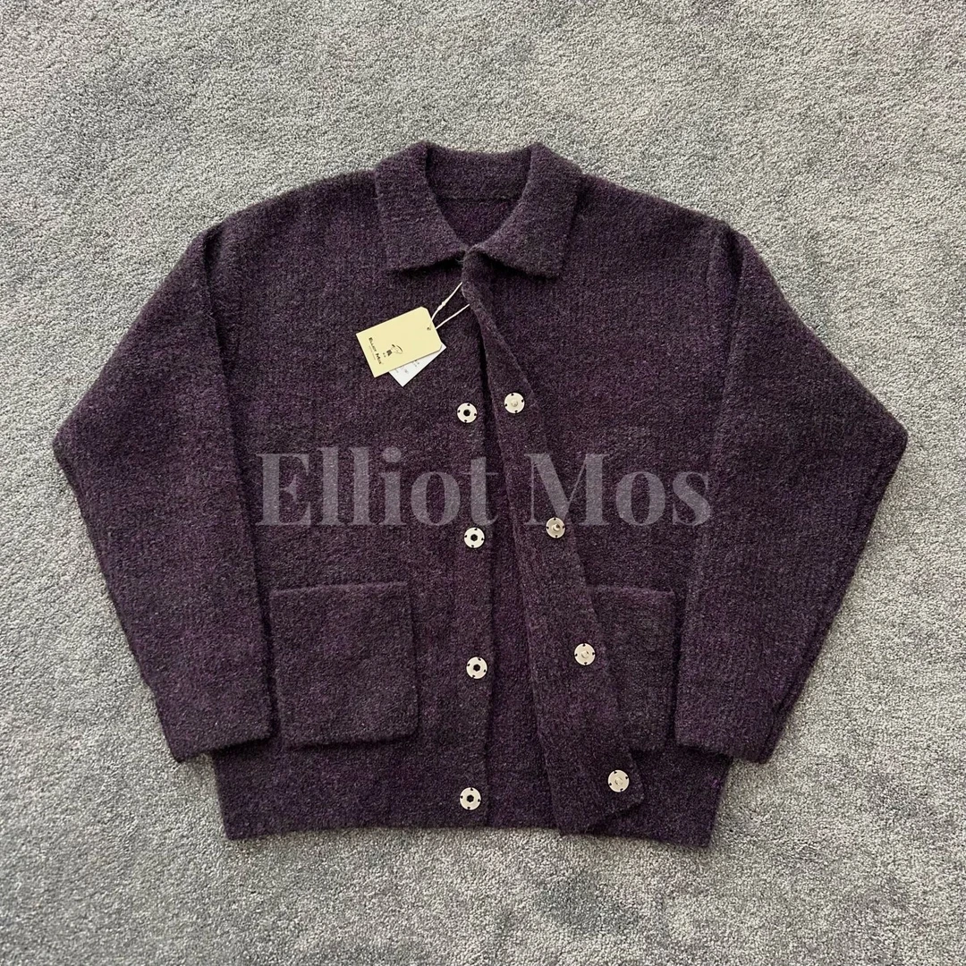 23FW 慵懒自在~Alpaca cardigan 羊驼毛混纺纱线翻领按扣开衫