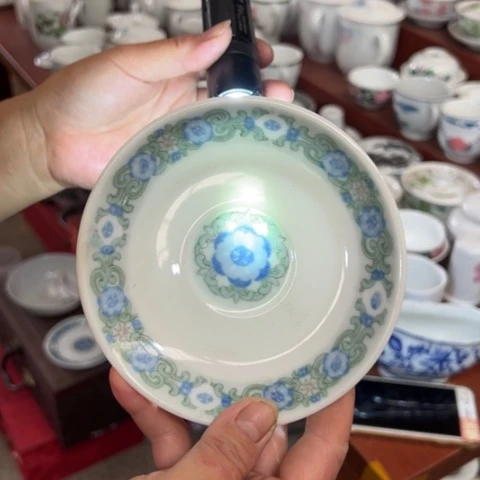 高温瓷细白瓷微瑕釉下蓝凤款13厘米