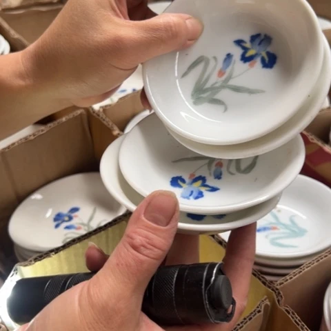 高温瓷细白瓷微瑕釉下10厘米味碟