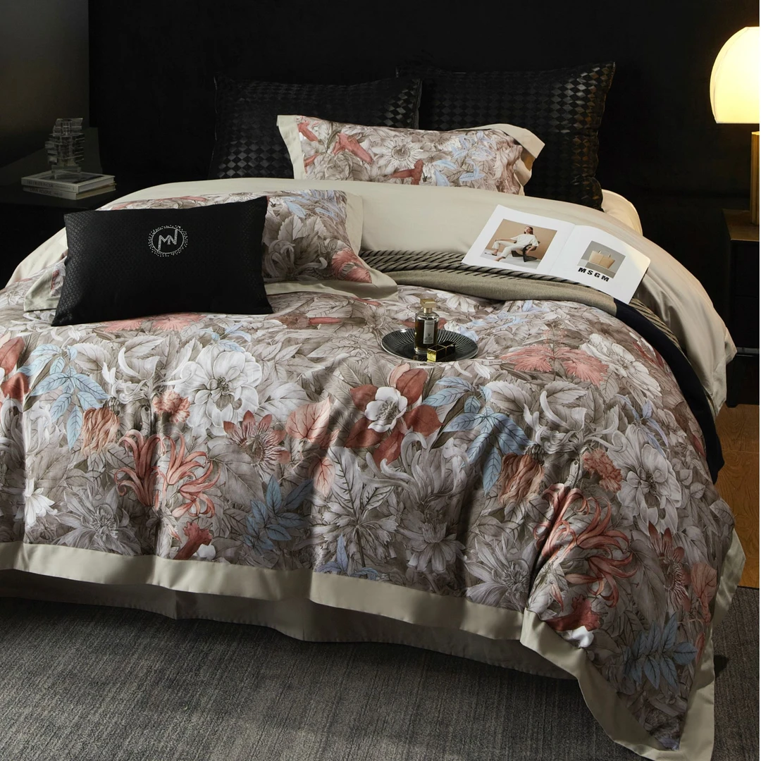 【贤公子家居】千娇魅-轻奢数码印花全棉磨毛四件套