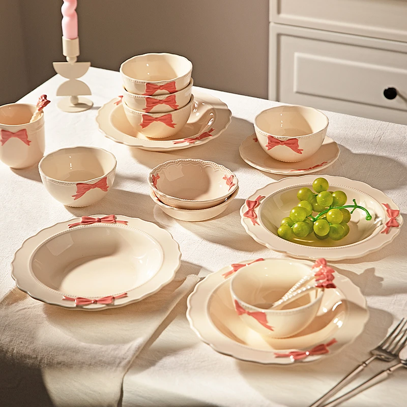 【摩登主妇】高温釉下彩家用陶瓷餐具米饭碗盘子少女心饭碗个人专用