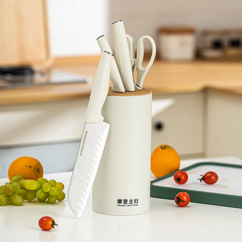 【摩登主妇】刀具套装全套厨房厨具套组辅食菜刀菜砧板二合一组合