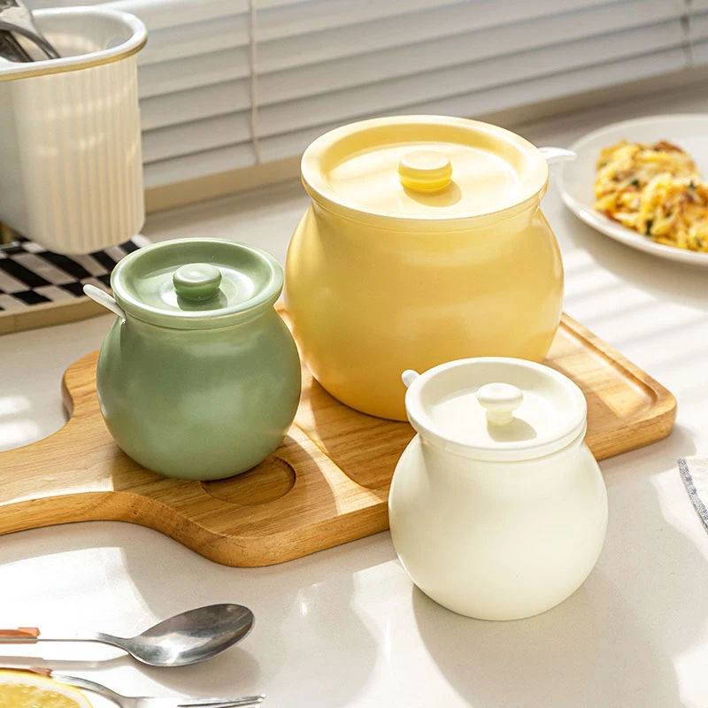 【摩登主妇】高颜值厨具陶瓷猪油罐耐高温荤油罐辣椒油罐厨房调味罐