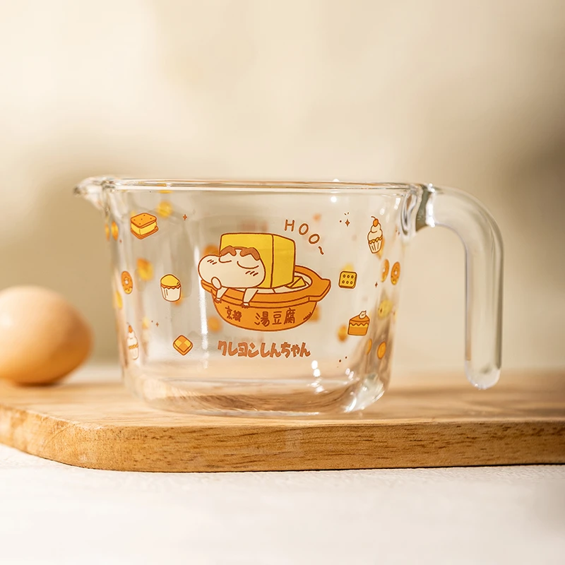 【特价福利】摩登主妇蜡笔小新量杯耐热高硼硅玻璃耐高温家打蛋碗