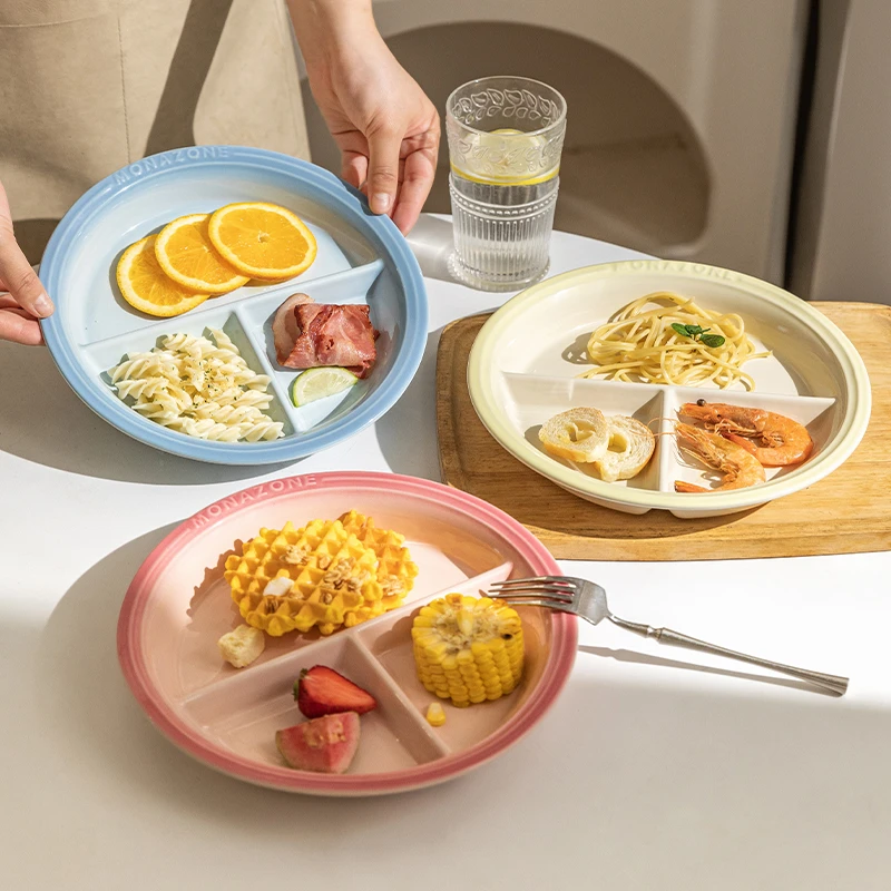 摩登主妇MONAZONE分格盘餐盘陶瓷高颜值餐具大人儿童家用餐具