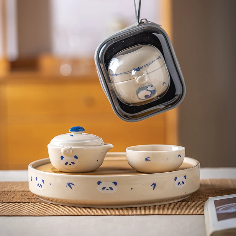 【摩登主妇】mototo旅行功夫茶具套装一人便携手抓壶户外露营快客杯