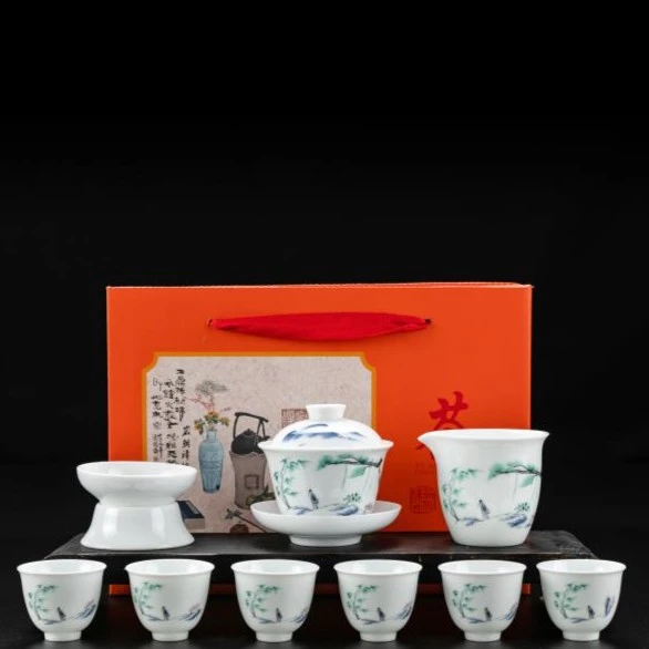 羊脂玉功夫茶具陶瓷家用套装家用办公室会客高端送礼盒