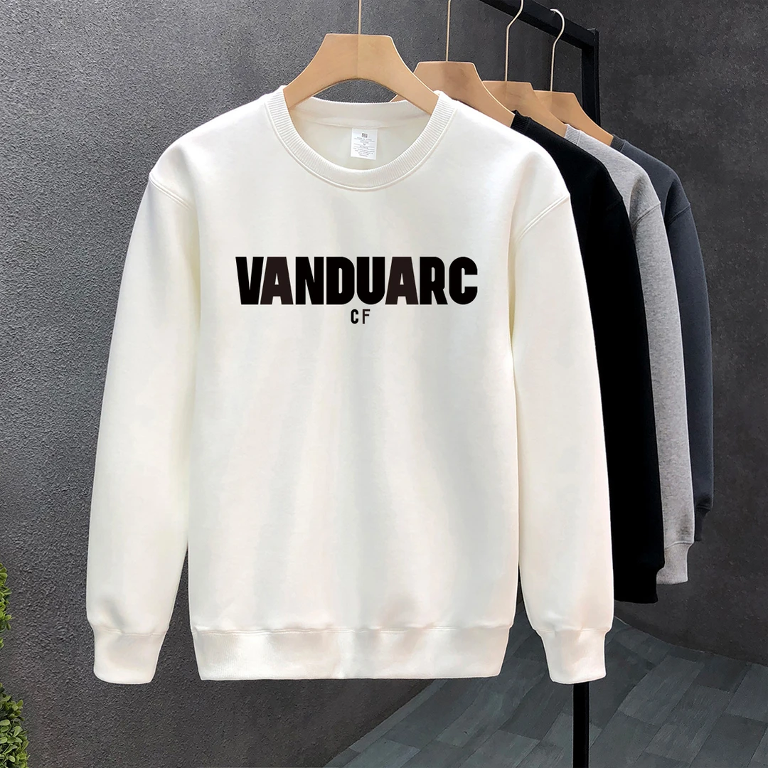 加绒保暖卫衣男潮牌宽松圆领设计感上衣服秋冬季休闲印花长袖T恤