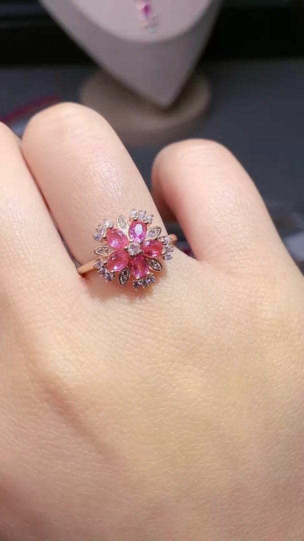 【闪购商品】彩色蓝宝石戒指银S925镶嵌.