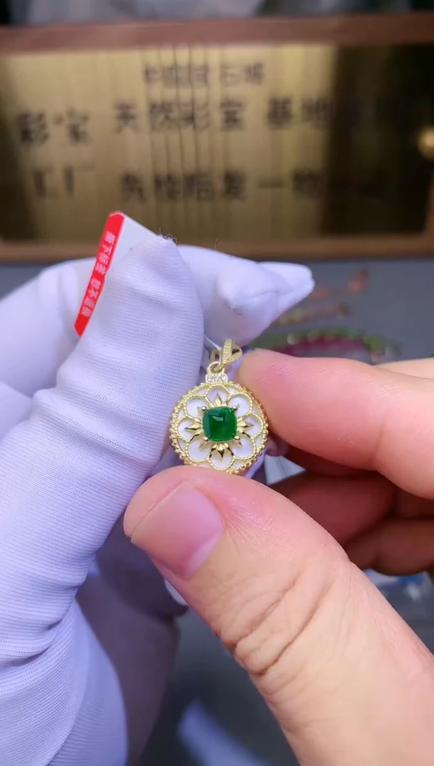 【闪购商品】祖母绿吊坠(不含链)银S925镶嵌0000000