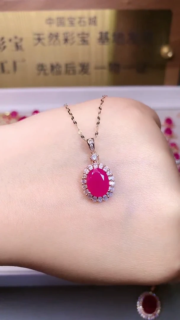 【闪购商品】红宝石颈饰银S925镶嵌.
