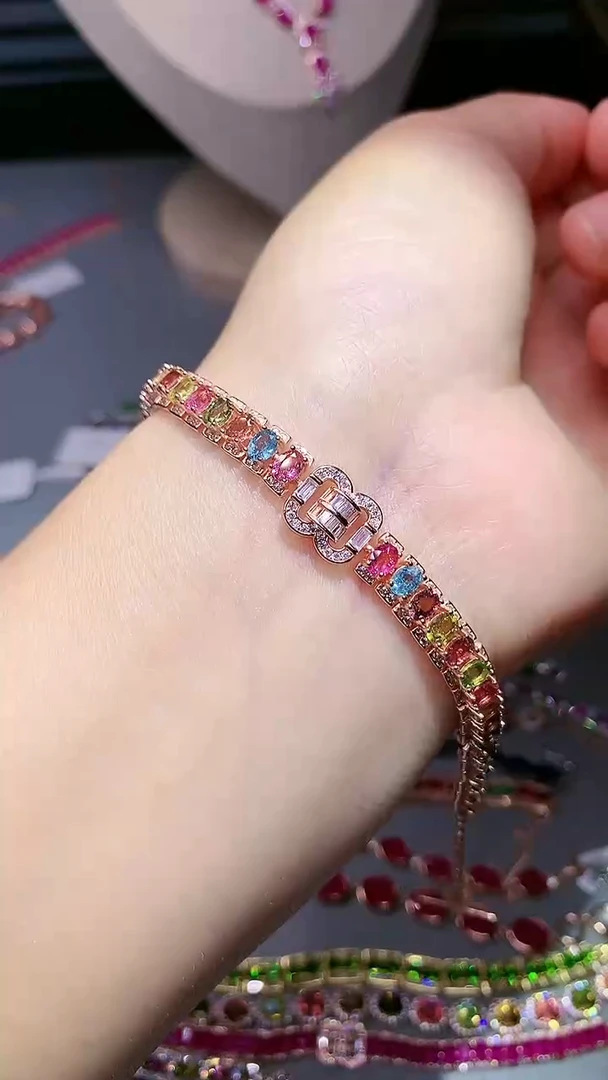 【闪购商品】碧玺手链银S925镶嵌.....