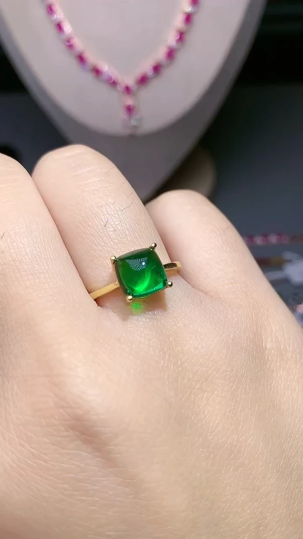 【闪购商品】祖母绿戒指银S925镶嵌.