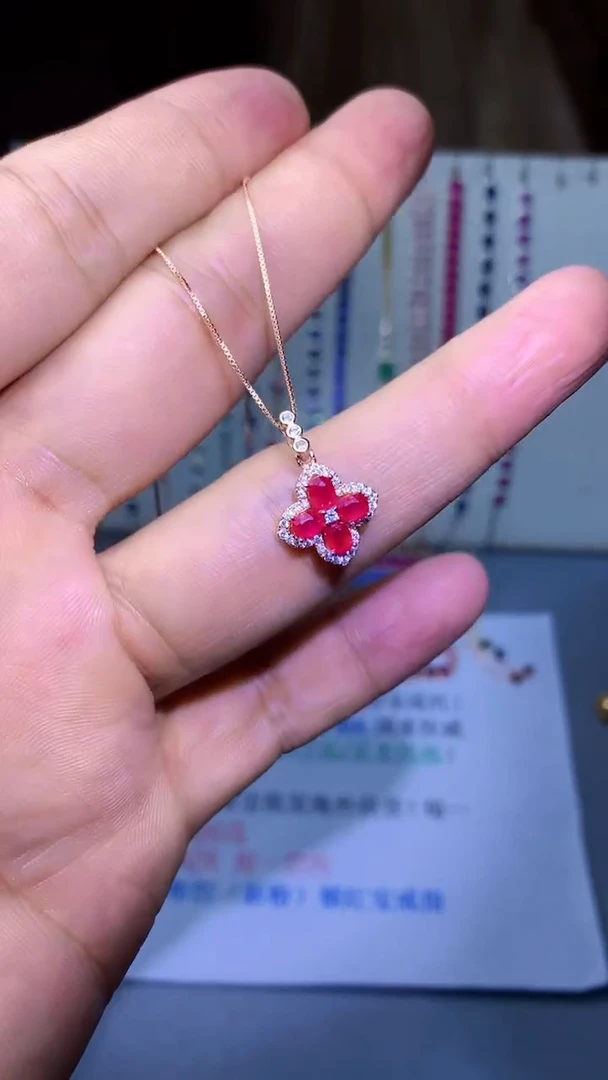 【闪购商品】红宝石颈饰银S925镶嵌.