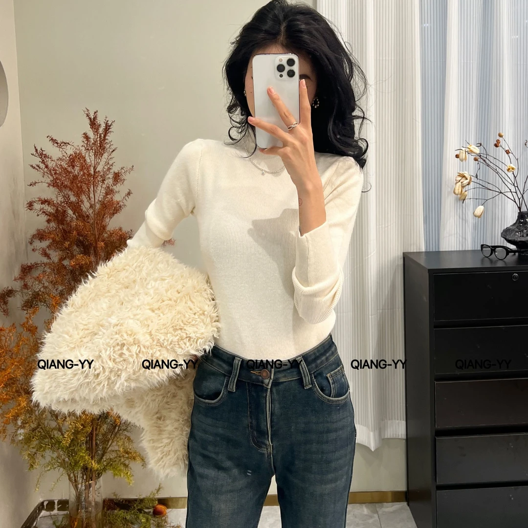 高领冬季新款设计感小众气质洋气百搭时尚针织上衣451