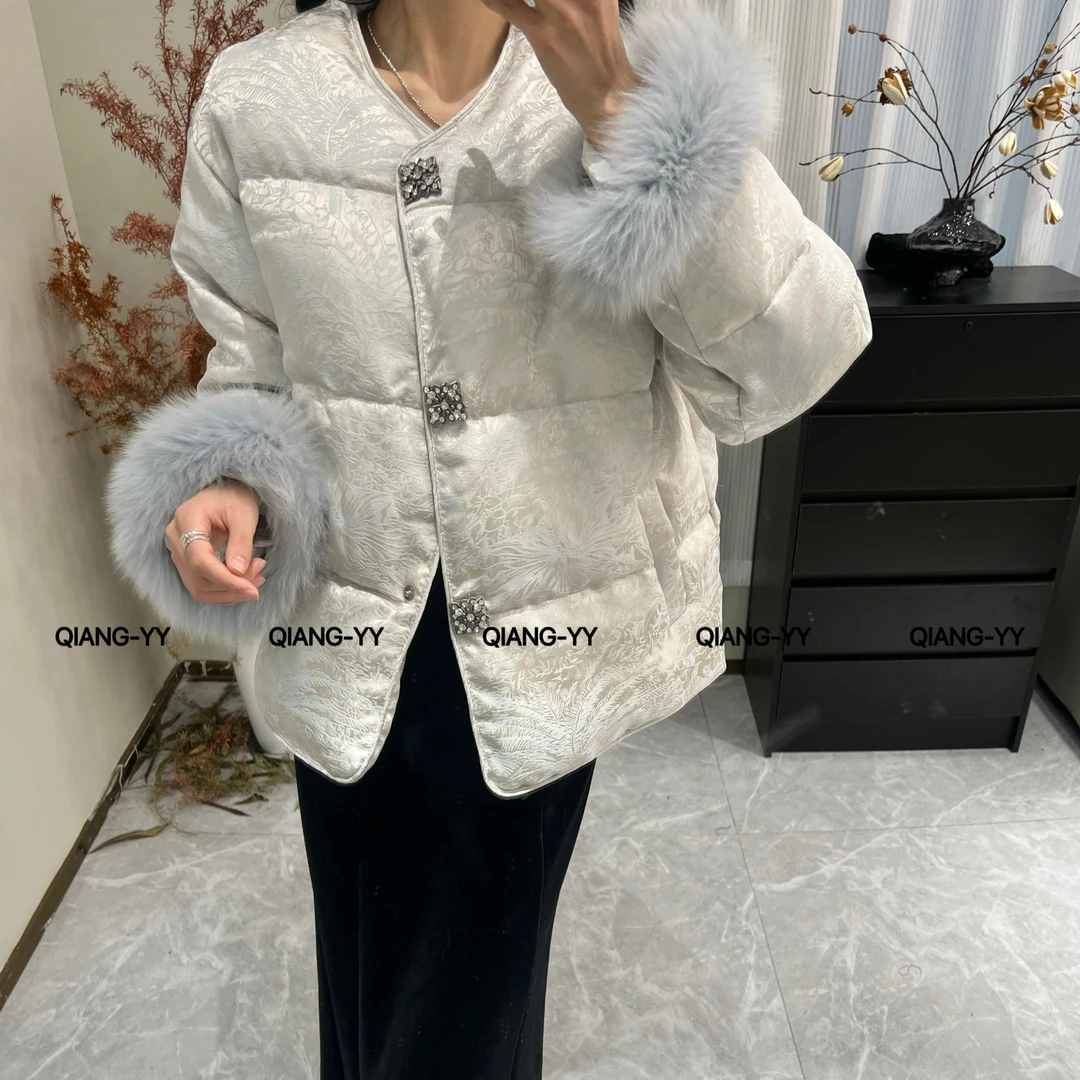 冬季新款设计感小众气质洋气百搭白鸭绒羽绒服843