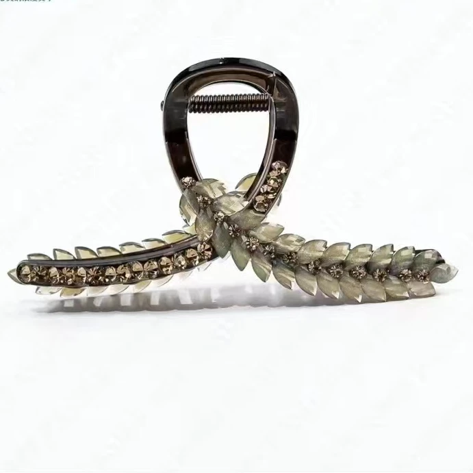 满钻麦穗抓夹女新款后脑勺盘发鲨鱼夹高级感精致气质发夹头饰夹子